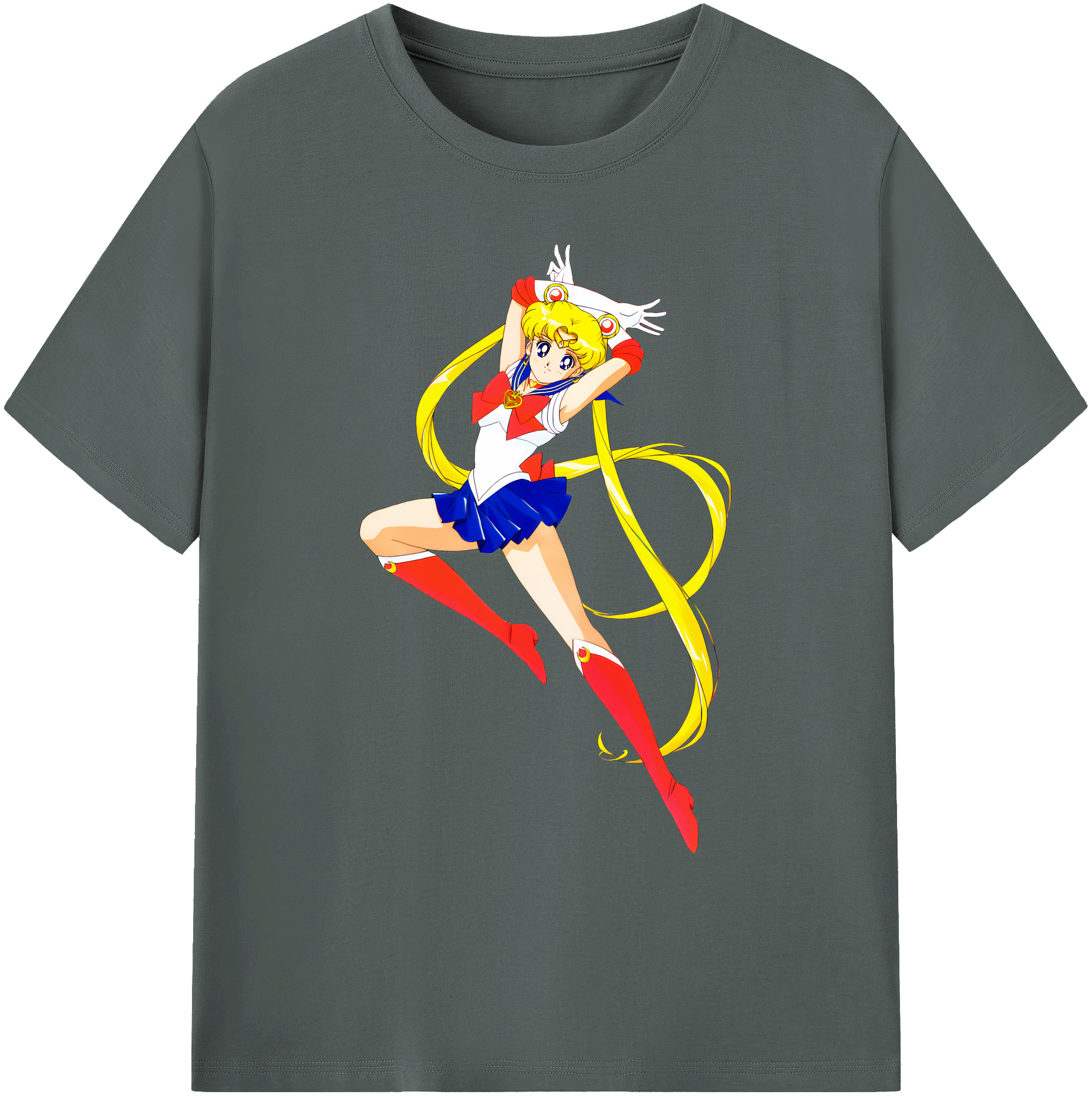 （画像用） 美少女戦士セーラームーン 月野 うさぎ つきの うさぎ Sailor Moon Tsukino Usagi 綿100％ メンズ半袖Tシャツ｜肌触りやわらか＆通気性
